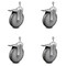 Service Caster 6 Inch Gray Polyurethane Swivel 10mm Stem Caster Set with Total Lock Brake SCC-TSTTL20S614-PPUB-M1015-4 - alternate 1